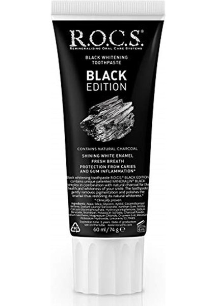 R.o.c.s. Black Edıtıon Komür Özlü Diş Macunu 1 Paket(1 x 74 G) Diş Mac