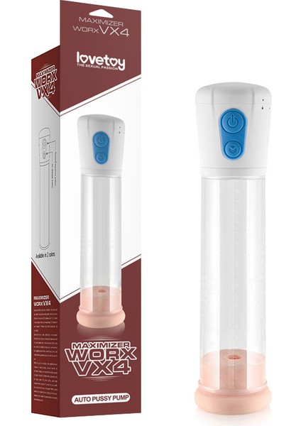 Pilli Otomatik Pro Penis Pompası Vajina Başlıklı Beyaz - Max
