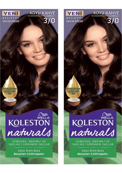 Koleston Saç Boyası Naturals 3/0 Koyu Kahve x 2 Adet