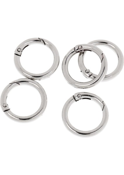 5 Parça 28MM Alaşım Yuvarlak Karabiner Kamp Bahar Klip Anahtarlık Gümüş (Yurt Dışından)