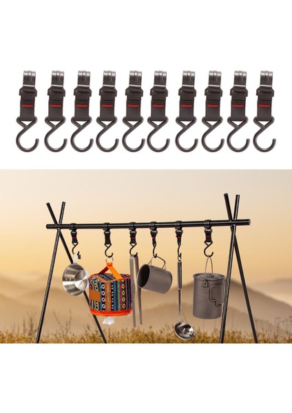 10 Adet Asılı Kayış Kanca Askı Bebek Arabası S-Kanca Kamp Pot Pan Tutucu Siyah (Yurt Dışından) modelleri