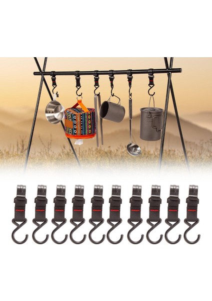 10 Adet Asılı Kayış Kanca Askı Bebek Arabası S-Kanca Kamp Pot Pan Tutucu Siyah (Yurt Dışından) fırsatları