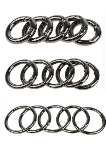 15 Adet Yuvarlak Karabina Kamp Bahar Yapış Klip Anahtarlık Anahtar Toka Iter - 10MM 16MM 25MM (Yurt Dışından)