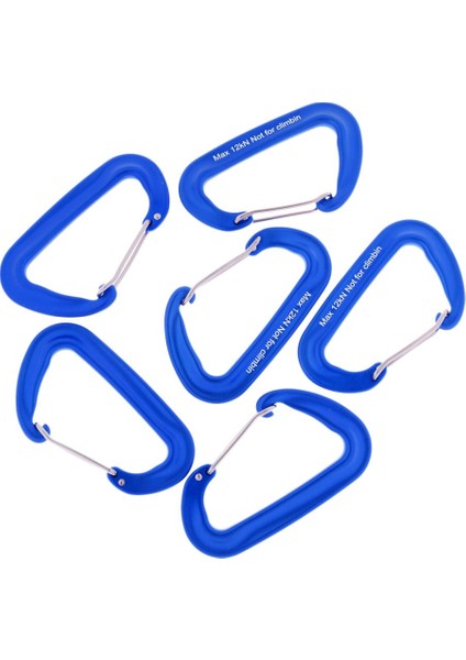 6 Parça 12KN Alüminyum Tel Kapısı Karabina Hamak Kamp Yürüyüş Mavi Için (Yurt Dışından)