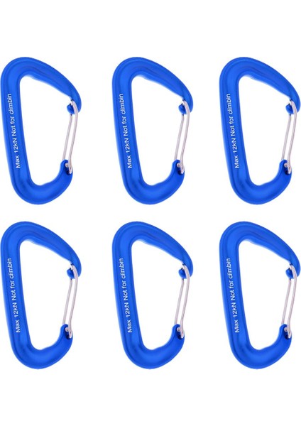 6 Parça 12KN Alüminyum Tel Kapısı Karabina Hamak Kamp Yürüyüş Mavi Için (Yurt Dışından) modelleri