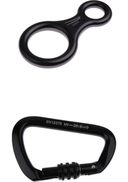 28KN Alüminyum Vida Kilitleme Karabina + 8 Şekil Descender Tırmanma Donanımı (Yurt Dışından)