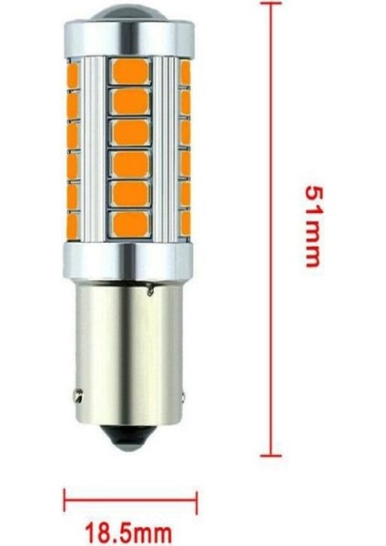 Mega Hawk P21W Canbus 93 LED Turuncu Ampul 33 Ledli 12 Volt