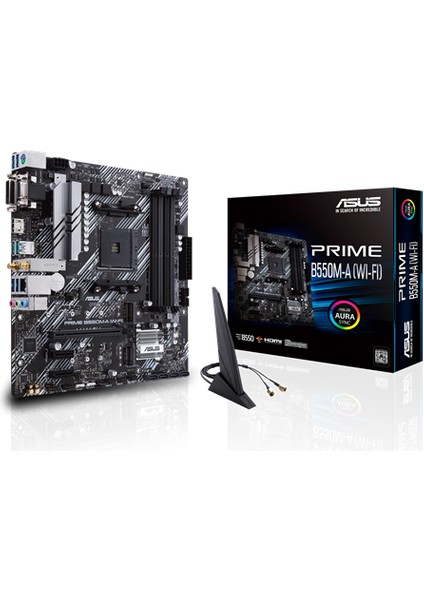 Prıme B550M-A Wıfı Iı Amd B550 Am4 DDR4 4866 Hdmı Dvı Vga Çift M2 Usb3.2 Ax Wifi + Bt Argb Matx (Prıme B550M-A Wıfı Iı) Anakart