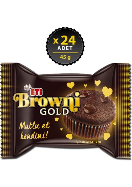 Browni Gold Çikolata Soslu Çikolatalı Kek 45 g x 24 Adet