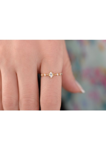 Markiz Kesim Zirkon Yüzük, Altın Zarif Kadın Yüzüğü, 14 Ayar Altın Yüzük fırsatları