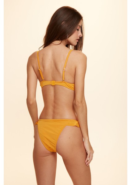 Maya Double Push-Up Volanlı Bikini Tek Üst Sarı 229101