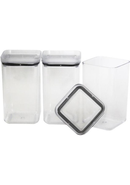 Vakum Kapaklı Kristal Saklama Kabı 1700 ml 3'lü fiyatları