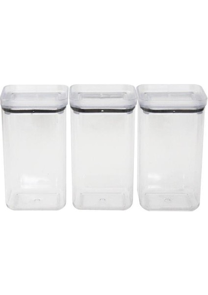 Vakum Kapaklı Kristal Saklama Kabı 1700 ml 3'lü modelleri