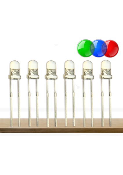 5 mm Rgb Kırmızı Yeşil Mavi Flaşör LED - 10 Adet