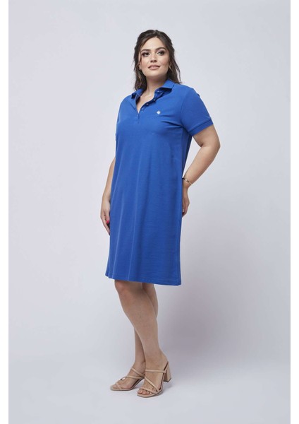 3010 Saks Günlük Tarz Lacoste Kumaş Büyük Beden Elbise indirimleri