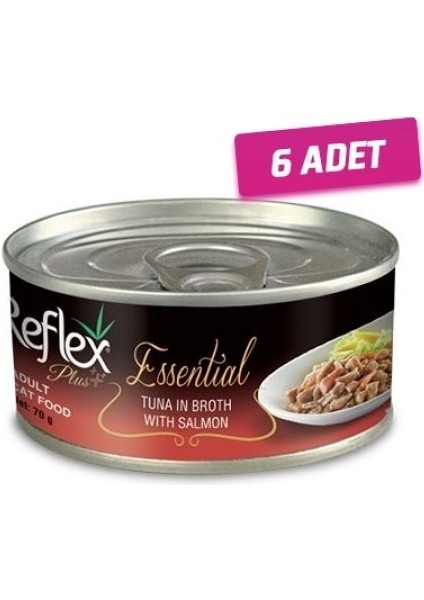 6 Adet - Reflex Plus Ton Balık ve Somonlu Yetişkin Kedi Konservesi 70 gr