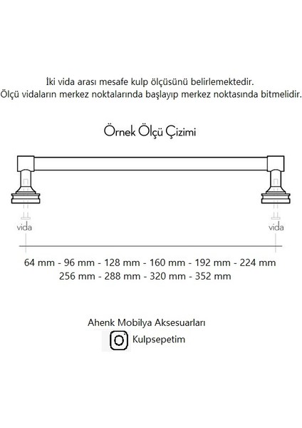 Rota 160 mm Krom Zamak Kulp Dolap Çekmece Vestiyer Kulbu