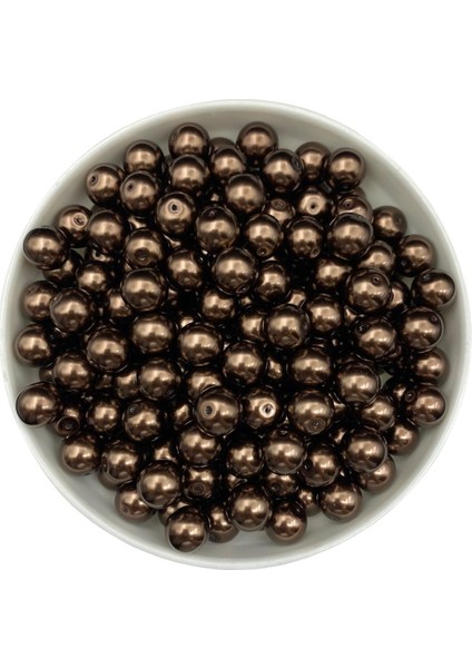 12MM Kahverengi Cam Inci Boncuk, Takı Aksesuar Yapım Boncuğu (50GR,-23ADET )