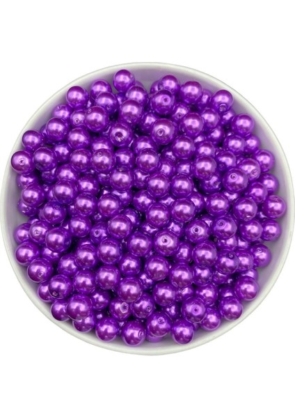 10MM Mor Cam Inci Boncuk, Takı Aksesuar Yapım Boncuğu (50GR,-38ADET)