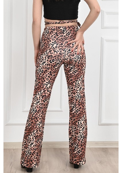 Leopar Desenli Yüksek Bel Tayt -1 6079-22 fırsatları