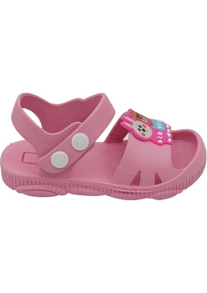 Ortopedik Kaydırmaz Tabanlı Hayvan Figürlü Çocuk Sandalet Terlik Pembe-30