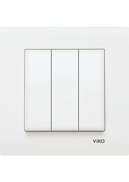 Karre Üçlü Anahtar Beyaz Çerçeve Dahil