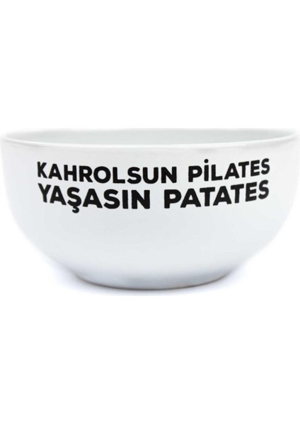 Beyaz Kahrolsun Plates Yaşasın Plates Tasarım Kase