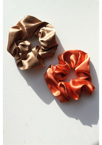 Saten Simit Toka Seti Turuncu/kahve