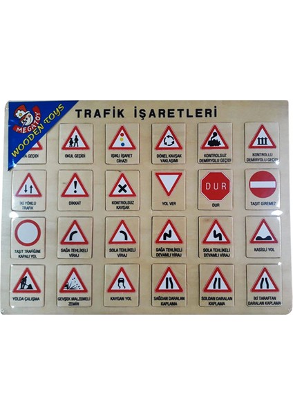 +3 Yaş Ahşap Puzzle – Trafik Işaretleri