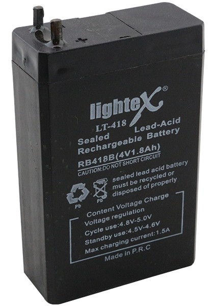 Akü 4 Volt 1.8 Amper Lıghtex Lt-418 ( 48 X 21 X 75 Mm )