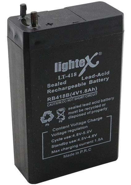 Akü 4 Volt 1.8 Amper Lıghtex Lt-418   ( 48 X 21 X 75 Mm )