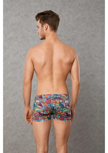 1807 Erkek Modal Çok Renkli Baskılı Torbalı Normal Paça Boxer