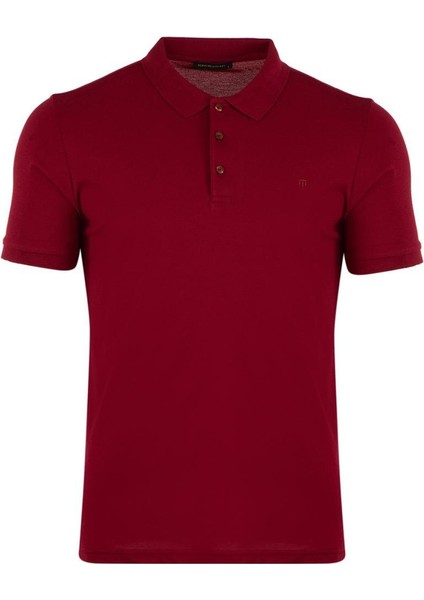 Regular Fit Polo Yaka %100 Pamuk Kısa Kollu Basic Penye T-Shirt-PE3603TY22