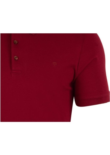 Regular Fit Polo Yaka %100 Pamuk Kısa Kollu Basic Penye T-Shirt-PE3603TY22