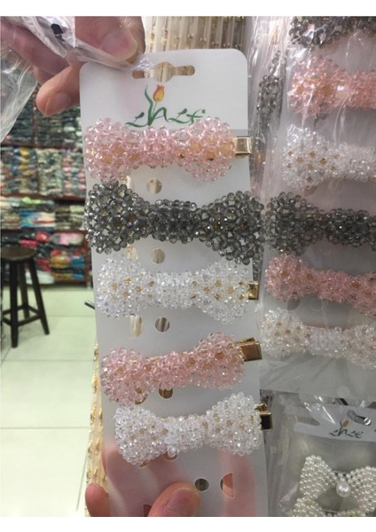 Kristal Taşlı Fiyonk Timsah Saç Tokası El Işçiliği TOKA000101