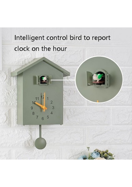 Zshskj T60 Cuckoo Clock The Bird Raporları On The Hour Saat, Renk: Yeşil (Yurt Dışından)