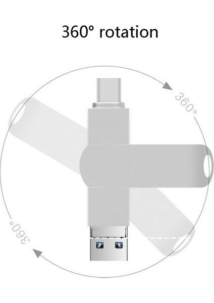 32GB 3'ü 1 Arada Döner Metal U-Disk (Yurt Dışından)