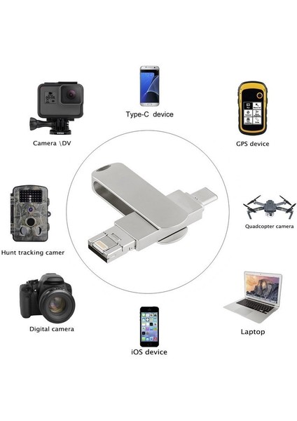 32GB 3'ü 1 Arada Döner Metal U-Disk (Yurt Dışından)