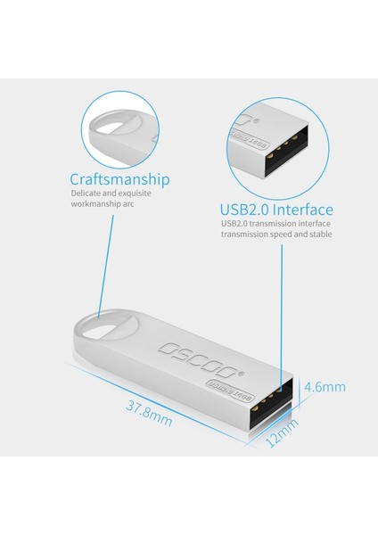 Oscoo 002U-2 Usb2.0 U Disk, Kapasite: 64GB (Yurt Dışından)