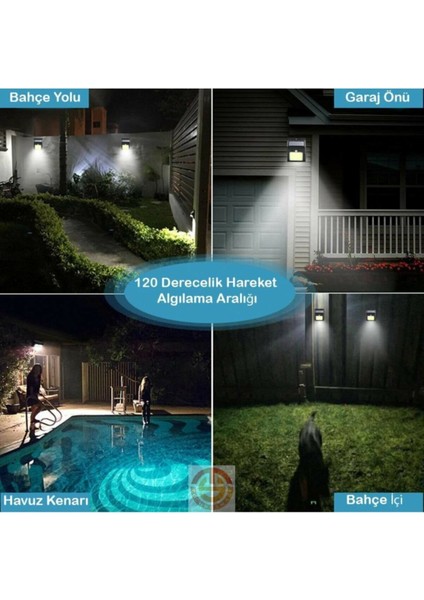 48 Ledli Güneş Enerjili Bahçe Lambası Solar Hareket Sensörlü