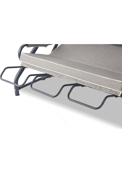 Salvia 3 Kişilik Yatarlı Bahçe Salıncağı Balkon Teras Salıncak Gri Minder fırsatları