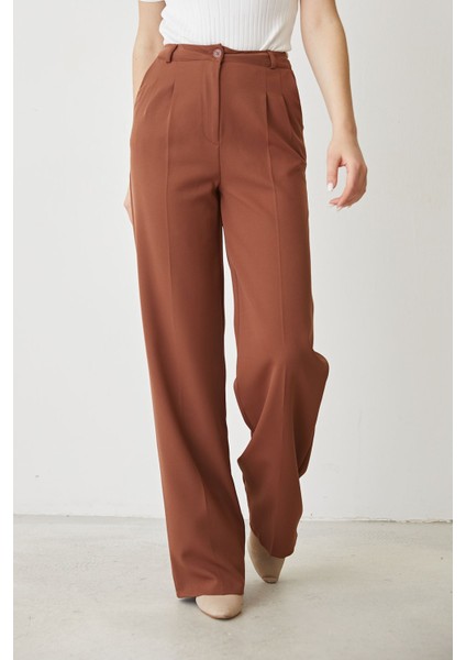 Retro Palazzo Pantolon-Kahve fiyatları