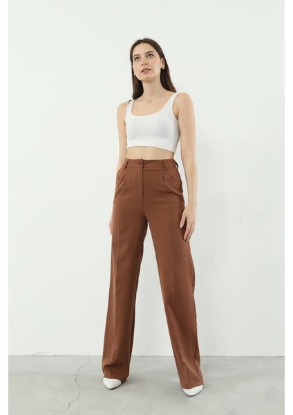 Retro Palazzo Pantolon-Kahve modelleri