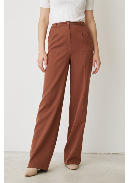 Retro Palazzo Pantolon-Kahve fırsatları