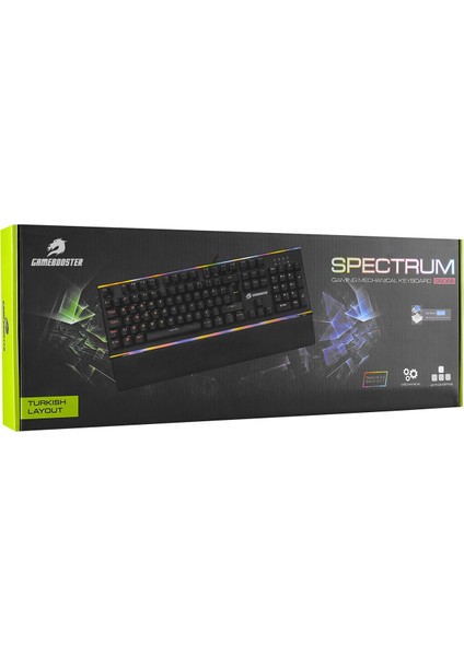 Gamebooster G906B Spectrum Rainbow Aydınlatmalı Bileklikli Mekanik Oyun Klavyesi (GB-G906B)