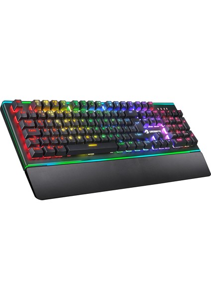 Gamebooster G906B Spectrum Rainbow Aydınlatmalı Bileklikli Mekanik Oyun Klavyesi (GB-G906B)