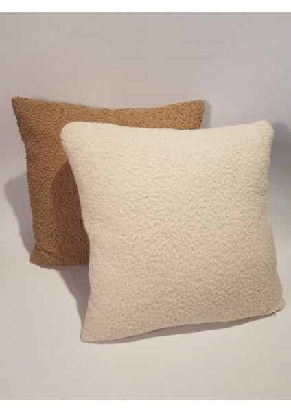 Özel Tasarım Krem Rengi Teddy Buklet Kırlent Kılıfı fiyatları