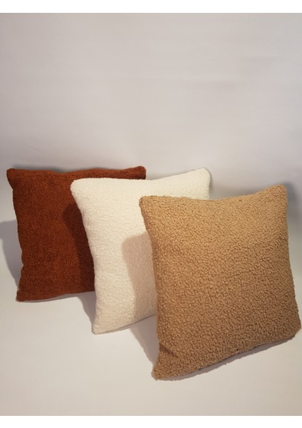 Özel Tasarım Krem Rengi Teddy Buklet Kırlent Kılıfı fırsatları