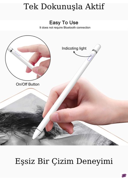 Apple iPad 5 Air Uyumlu Dokunmatik Ekran Kalemi Yazı ve Çizim Için Stylus Pen