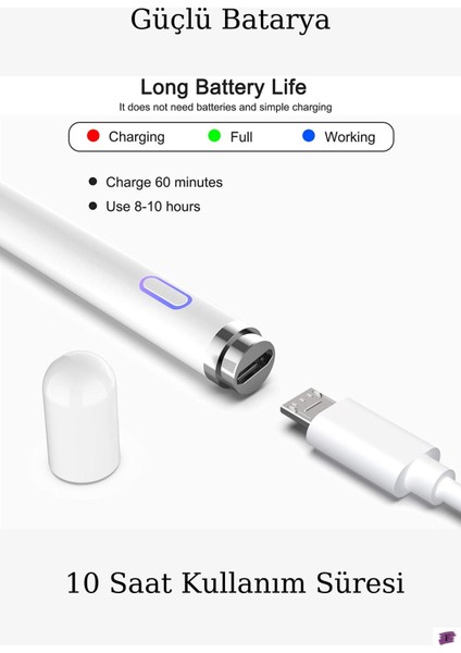 Apple iPad 5 Air Uyumlu Dokunmatik Ekran Kalemi Yazı ve Çizim Için Stylus Pen